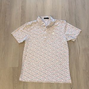 G/Fore Men's White Polo with Red/Navy Accents Size M